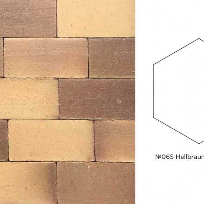 Клинкерная брусчатка Muhr №06S Hellbraun-bunt Spezial, гексагон 200x52 мм