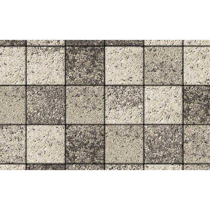 Плитка тротуарная Квадрат (ЛА-Линия) Б.2.К.6 Листопад гладкий Антрацит 200x200x60 мм